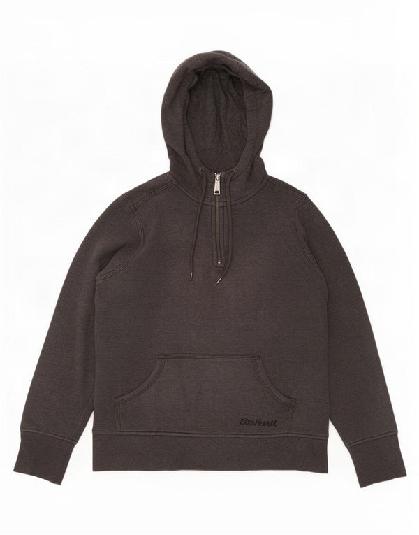 Carhartt Womens Oversized Zip Neck Hoodie Jumper US 4/6 Small Grey Cotton