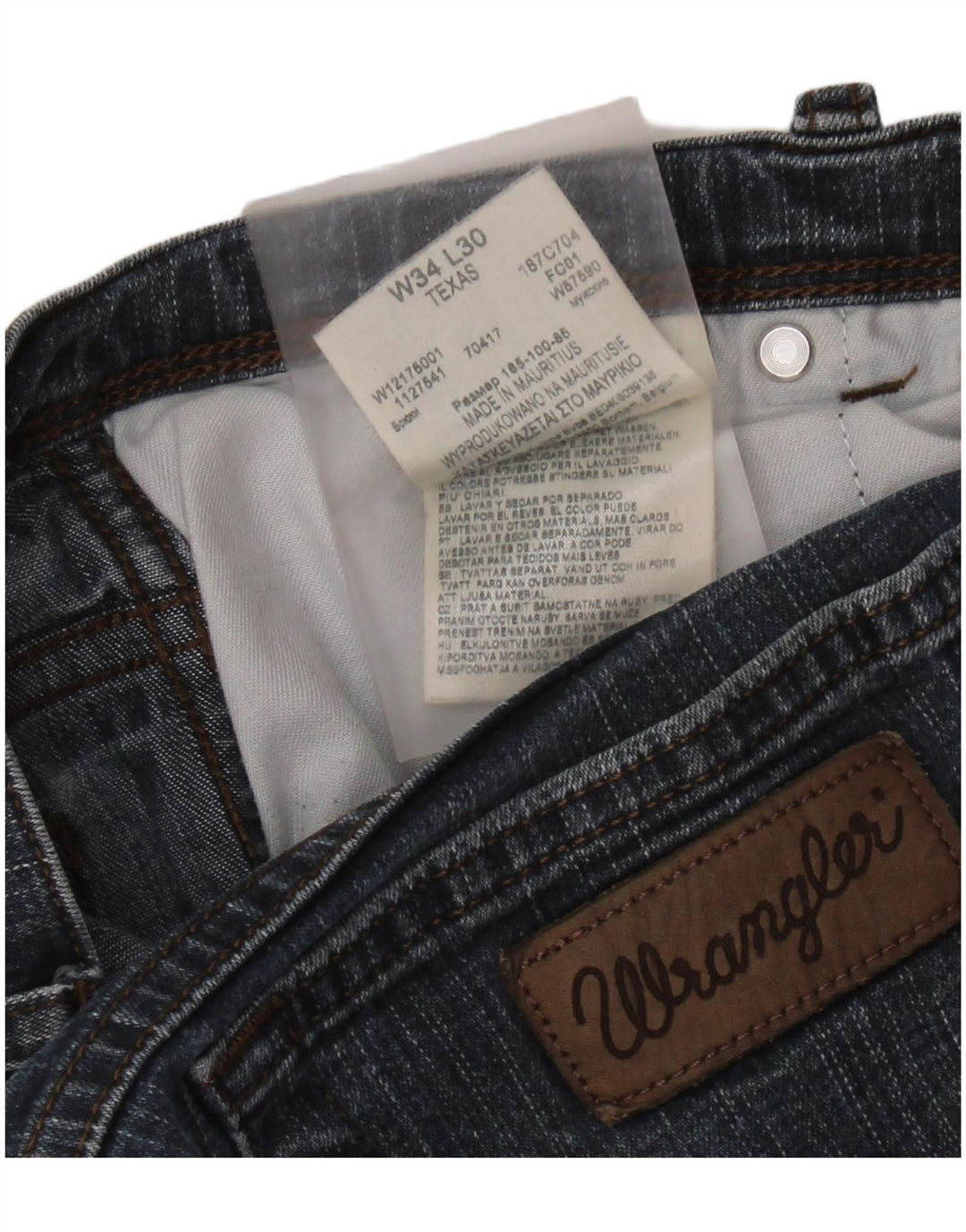 WRANGLER Herren Texas Straight Jeans W34 L30 Blaue Baumwolle