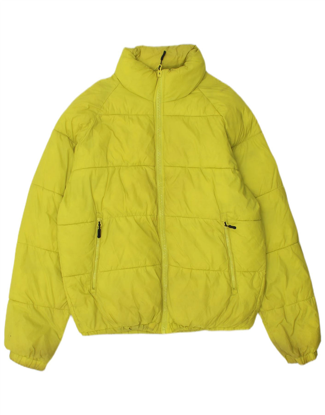 Zara Herren Loose Fit Wattierte Jacke UK 36 Small Gelb Polyester