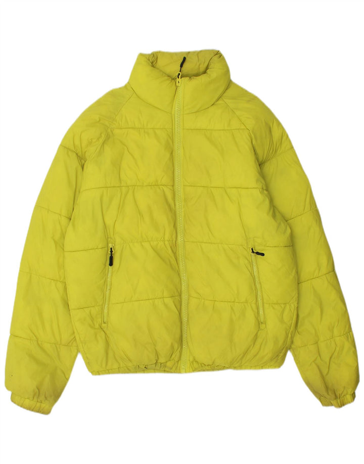 Zara Herren Loose Fit Wattierte Jacke UK 36 Small Gelb Polyester