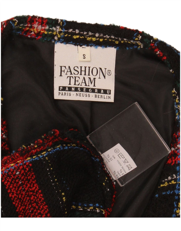 VINTAGE Damen-Blazer mit übergroßen 4 Knöpfen, Gr. 10, klein, rot kariert