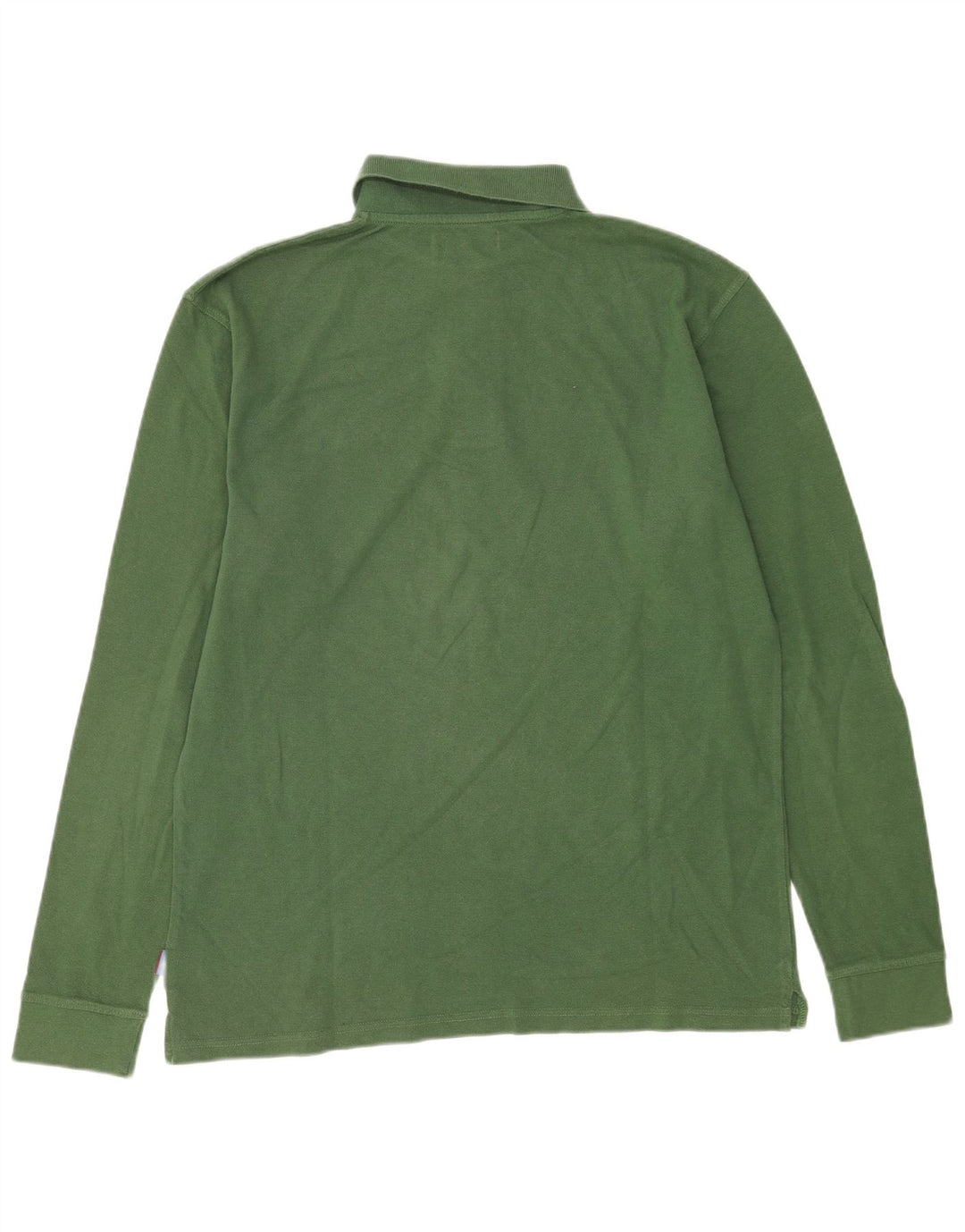 Asics Herren-Langarm-Poloshirt, groß, grüne Baumwolle