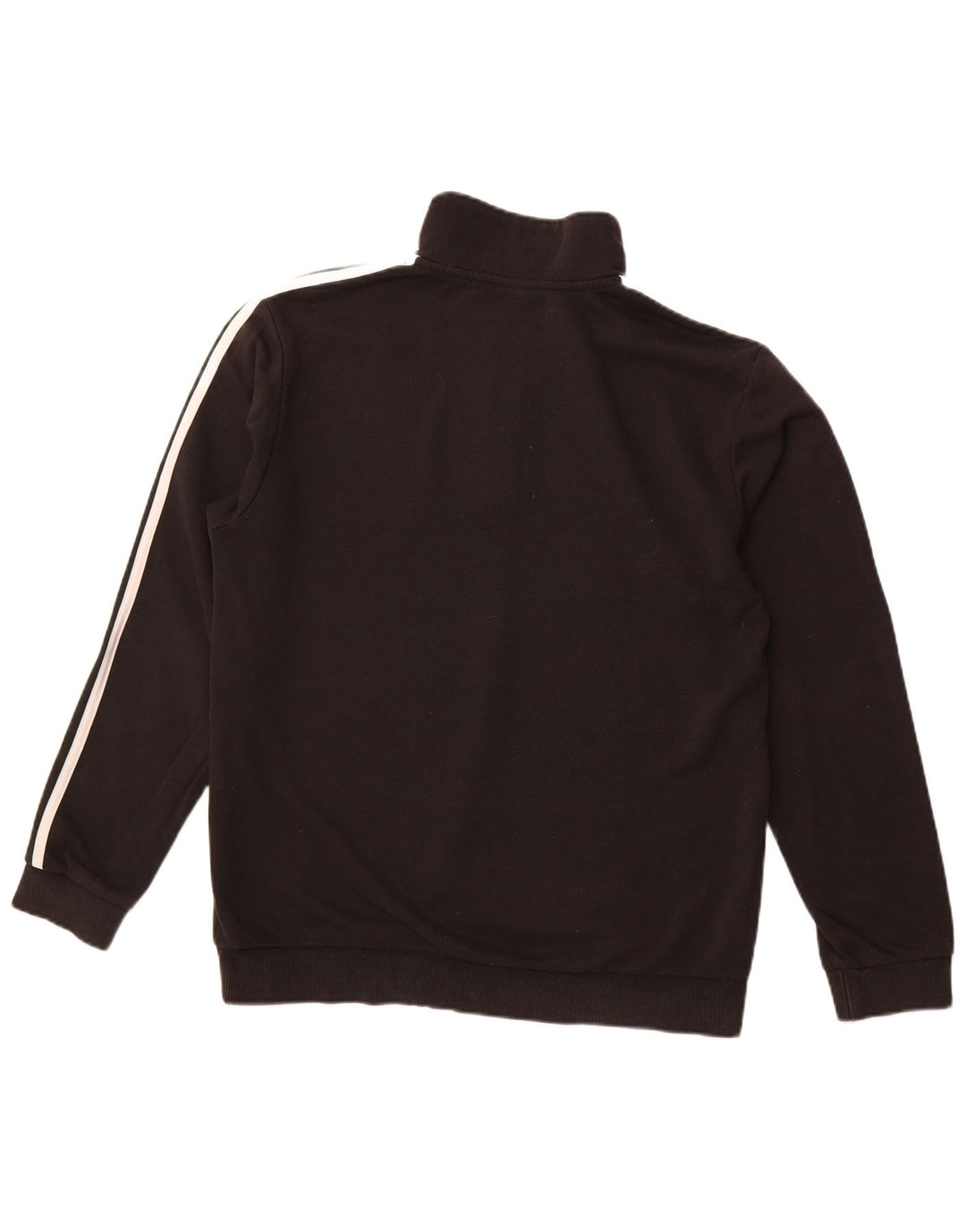 ADIDAS Herren-Sweatshirt mit Reißverschluss am Hals, mittlere schwarze Baumwolle
