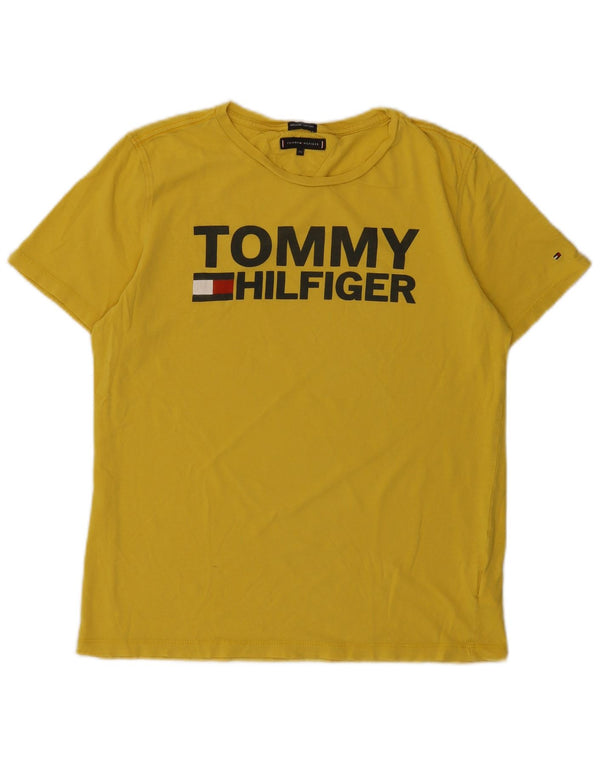 Tommy Hilfiger Jungen-T-Shirt mit Grafik, 15–16 Jahre, gelbe Baumwolle