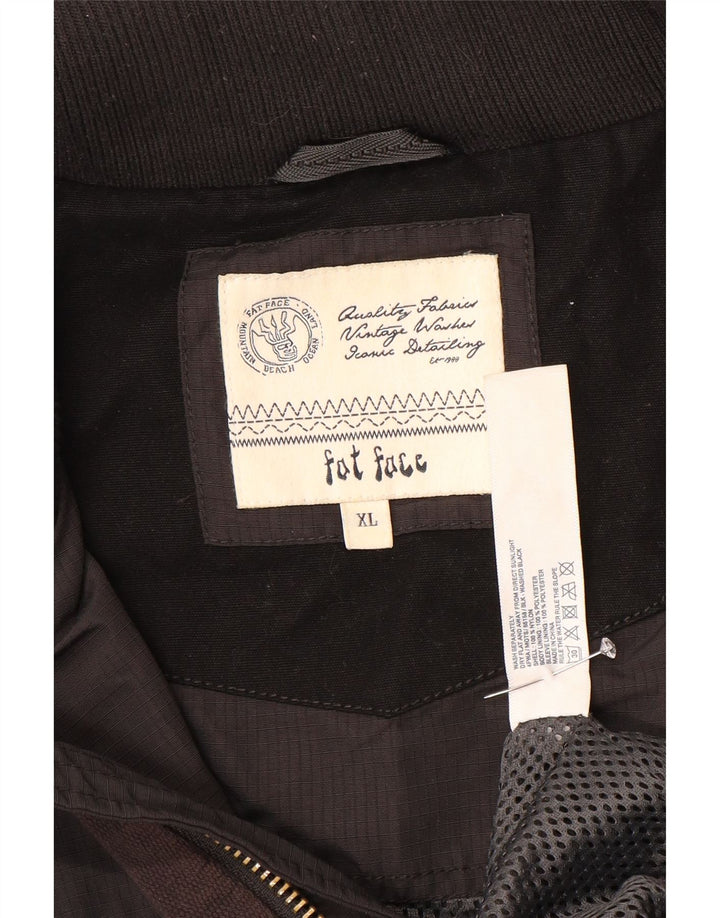 Fat Face Herren-Utility-Jacke UK 42 XL, schwarzes Nylon