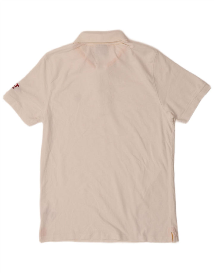 Lyle & Scott Herren-Poloshirt mit Grafik, Größe L, weiße Baumwolle