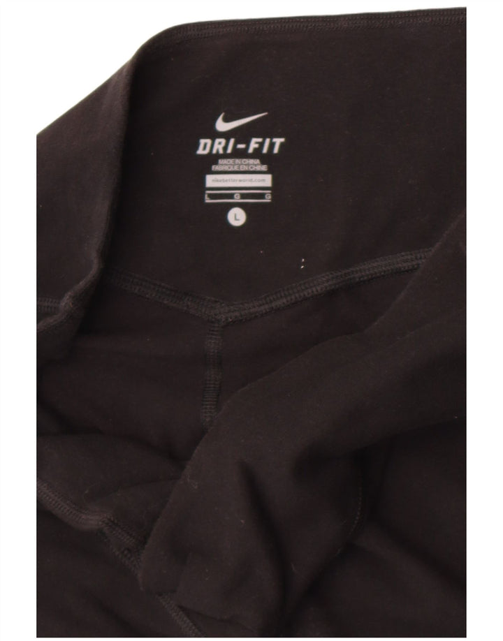 Nike Damen Dri Fit Capri Leggings UK 14 Large Schwarz