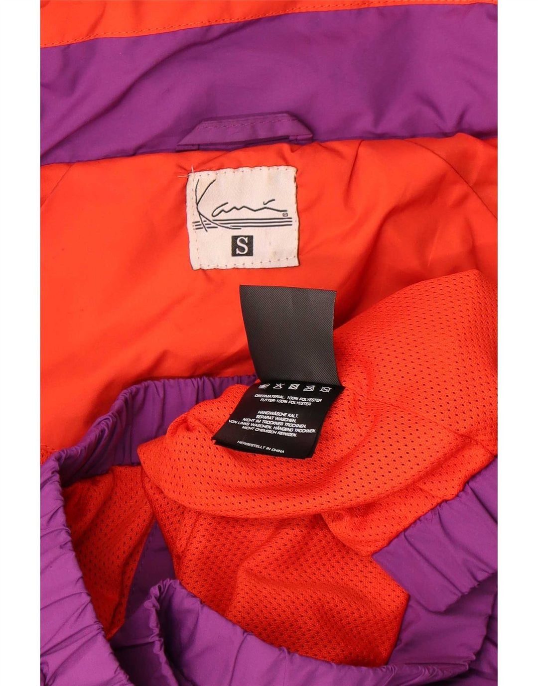 Karl Kani Herren-Regenjacke mit grafischer Kapuze, UK 36, Größe S, Lila, Polyester