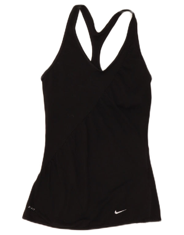 Nike Damen Dri Fit Weste Top UK 8 Small Schwarz Polyester