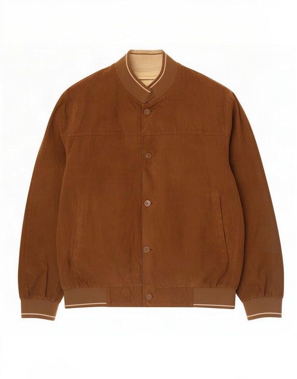 Milestone Mens Bomber Jacket IT 48 4XL Brown Polyester