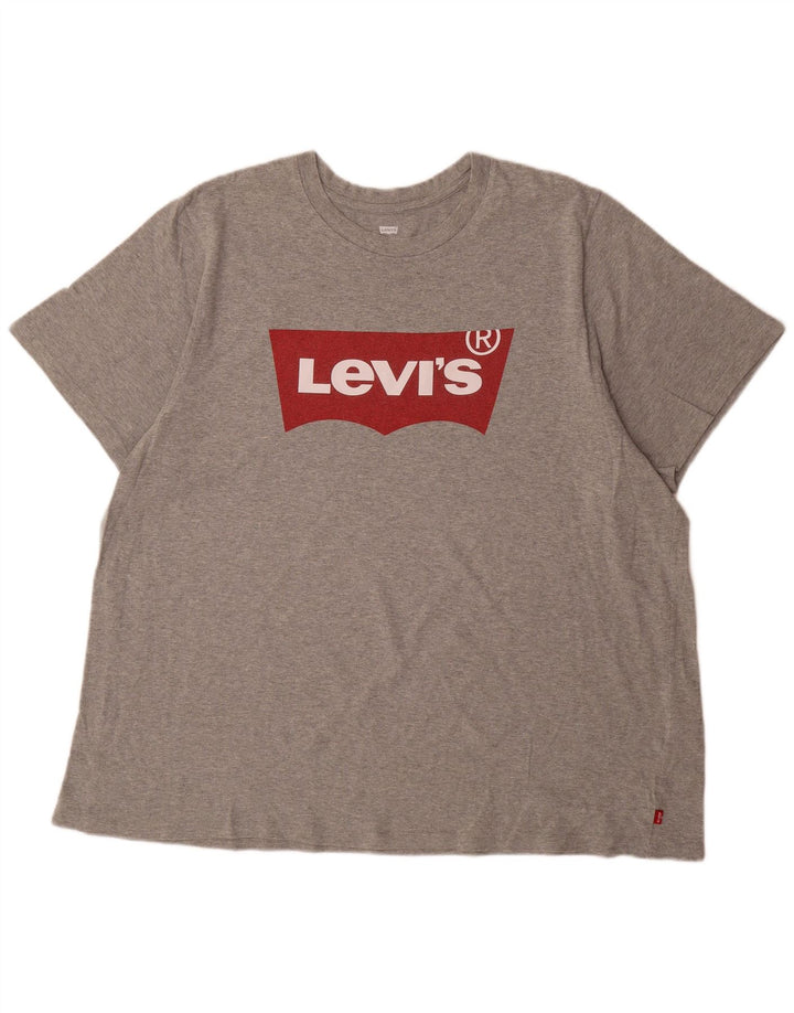 Levi's Herren-T-Shirt mit Grafik, 2XL, grau meliert, Baumwolle