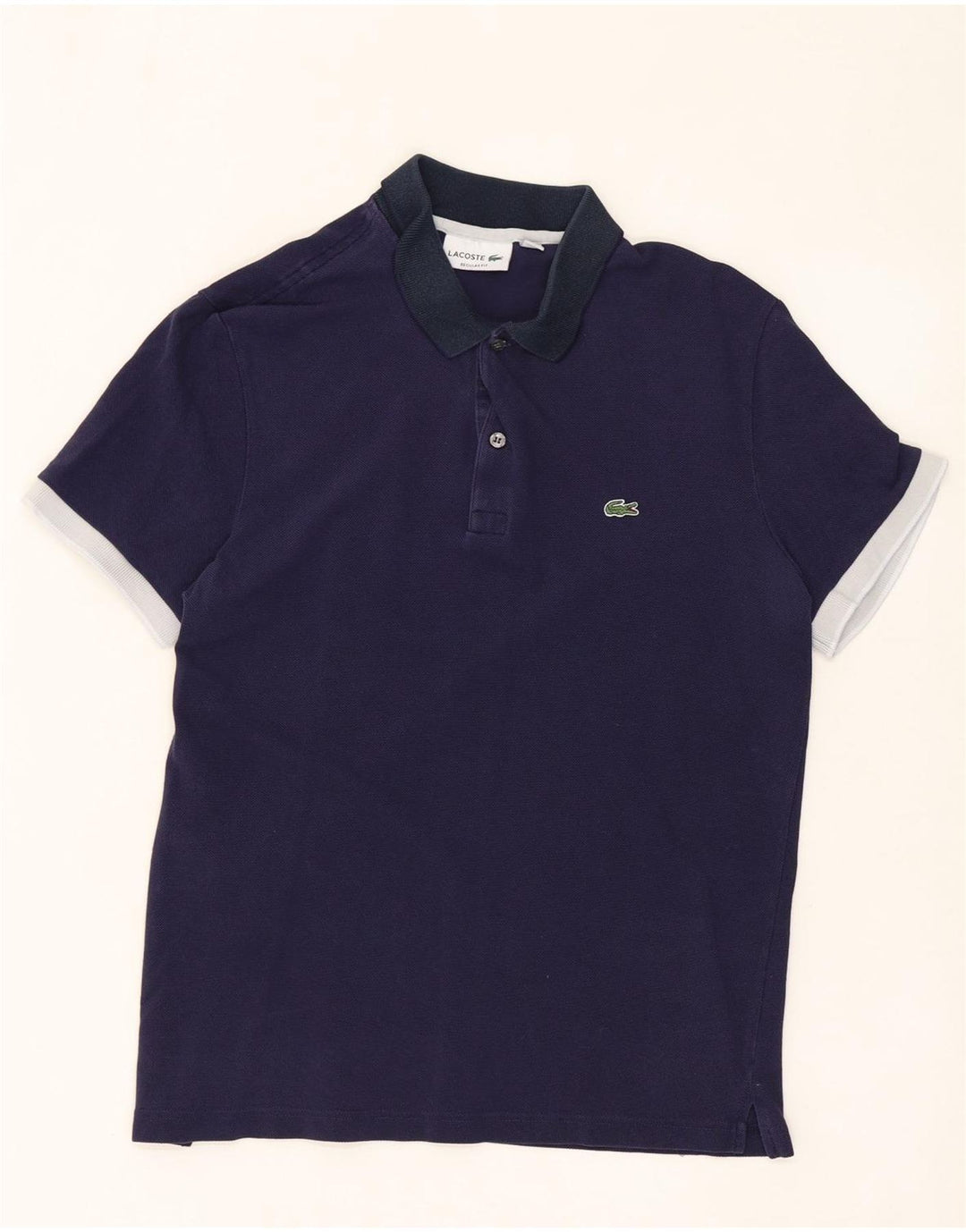 LACOSTE Herren-Poloshirt mit normaler Passform, Größe 4, mittelmarineblaue Baumwolle