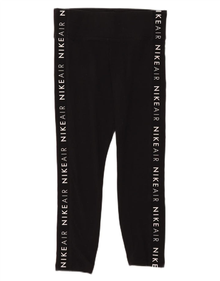 Nike Womens Graphic Crop Leggings UK 14 Mittelschwarze Baumwolle