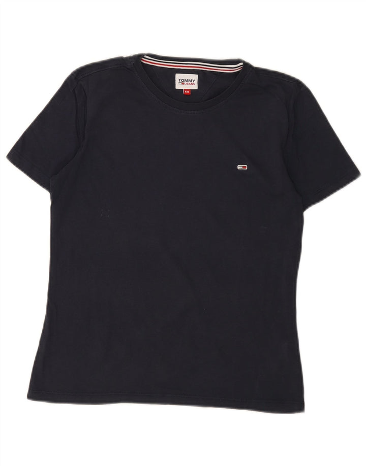 TOMMY HILFIGER Damen T-Shirt Top UK 2 2XS Marineblau Baumwolle