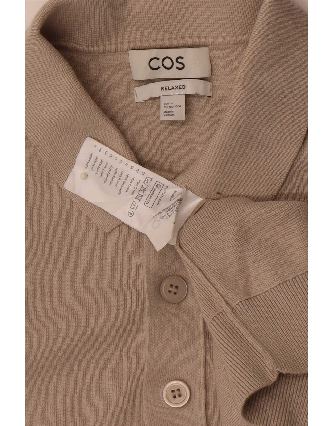Cos Herren-Pullover mit Rollkragen, entspannter Rollkragenpullover, mittelbeige Baumwolle