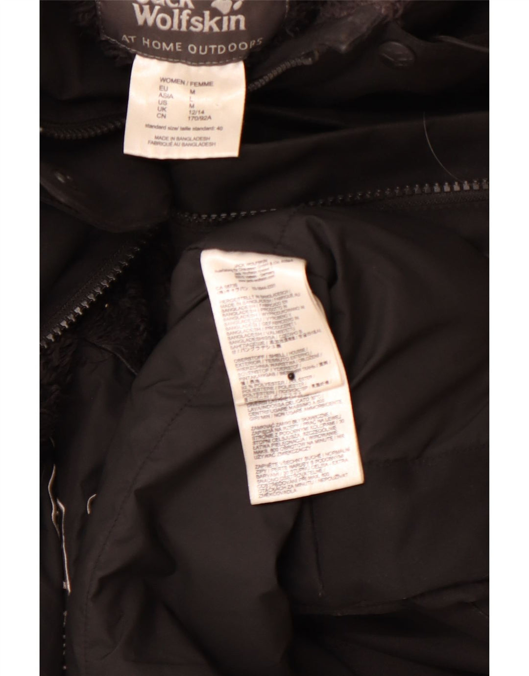 JACK WOLFSKIN Damen Windjacke mit Kapuze UK 12/14 Medium Schwarz