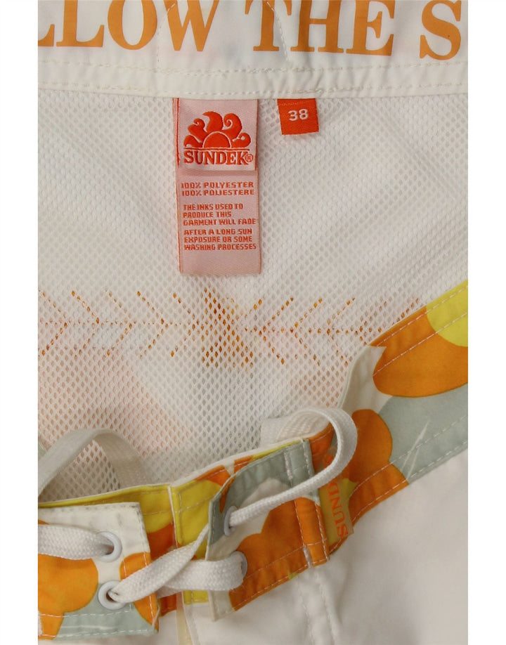 Sundek Herren-Bademode mit Grafik, XL, Weiß, Blumenmuster, Polyester
