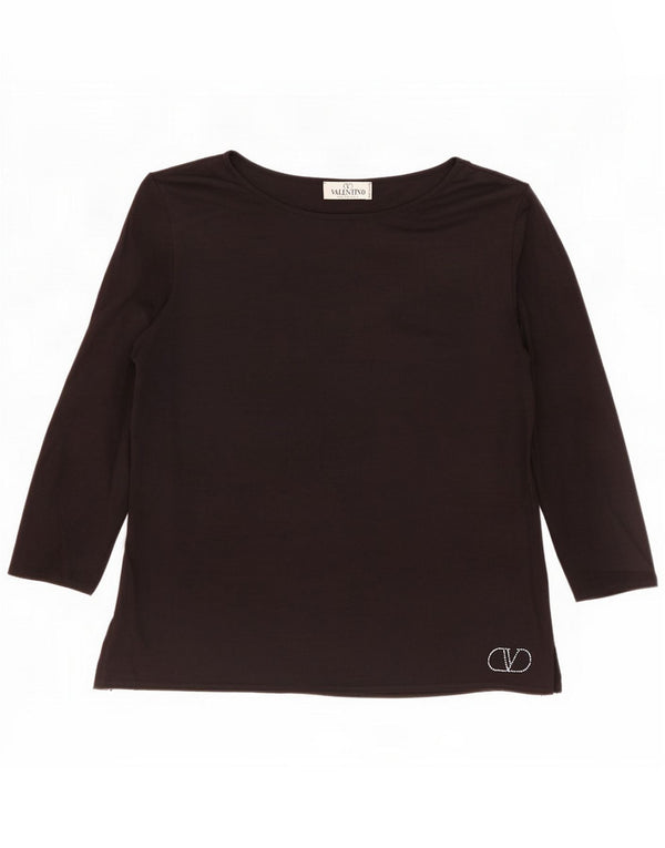 Valentino Damen Top 3/4 Ärmel UK 16 Large Schwarz Viskose
