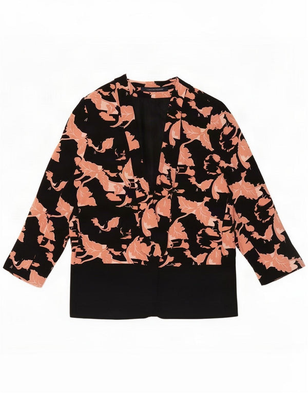 French Connection Damen-Blazer mit 3/4-Ärmeln, UK 18, XL, Schwarz, Blumenmuster