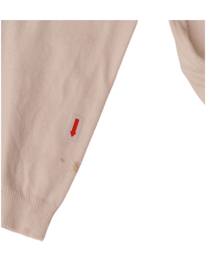 Guess Damen-Pullover mit grafischem U-Boot-Ausschnitt, Gr. 10, Größe S, Weiß