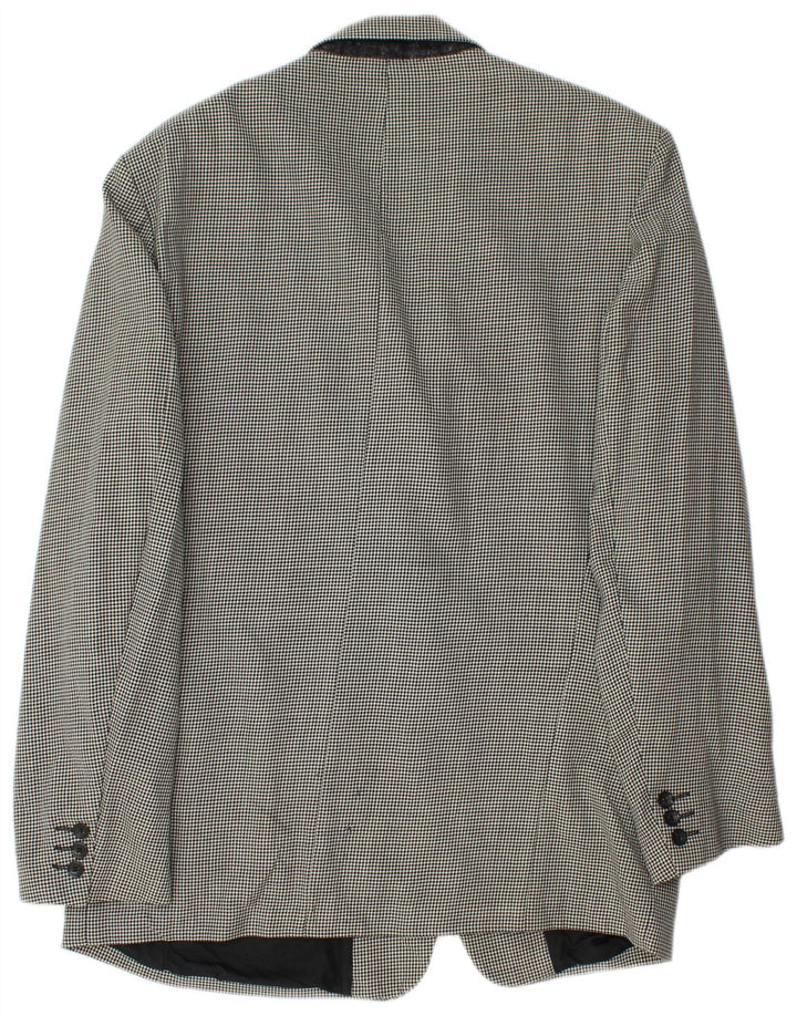 VINTAGE Herren 2-Knopf-Blazerjacke UK 42 XL Schwarze Hahnentritt-Schurwolle