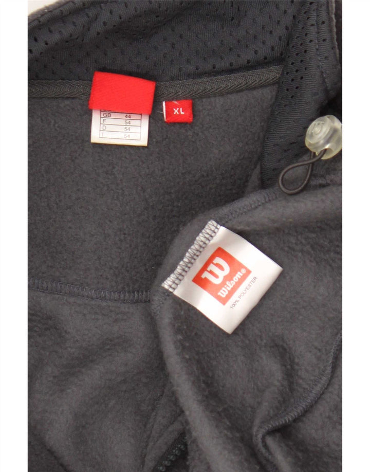 Wilson Herren-Fleecepullover mit Reißverschluss, XL, graues Polyester