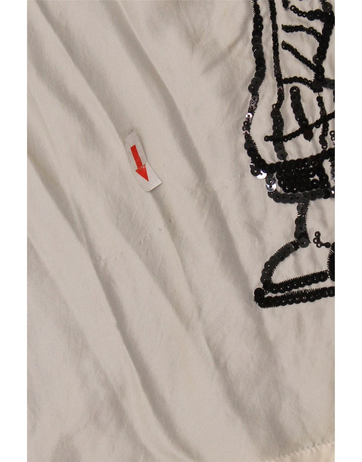 ICEBERG Grafik-Blusenoberteil für Damen, UK 8, Small, gebrochenes Weiß, Farbblock