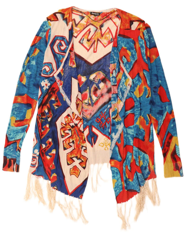 Desigual Damen Longline-Cardigan-Pullover UK 10 Klein Mehrfarbig