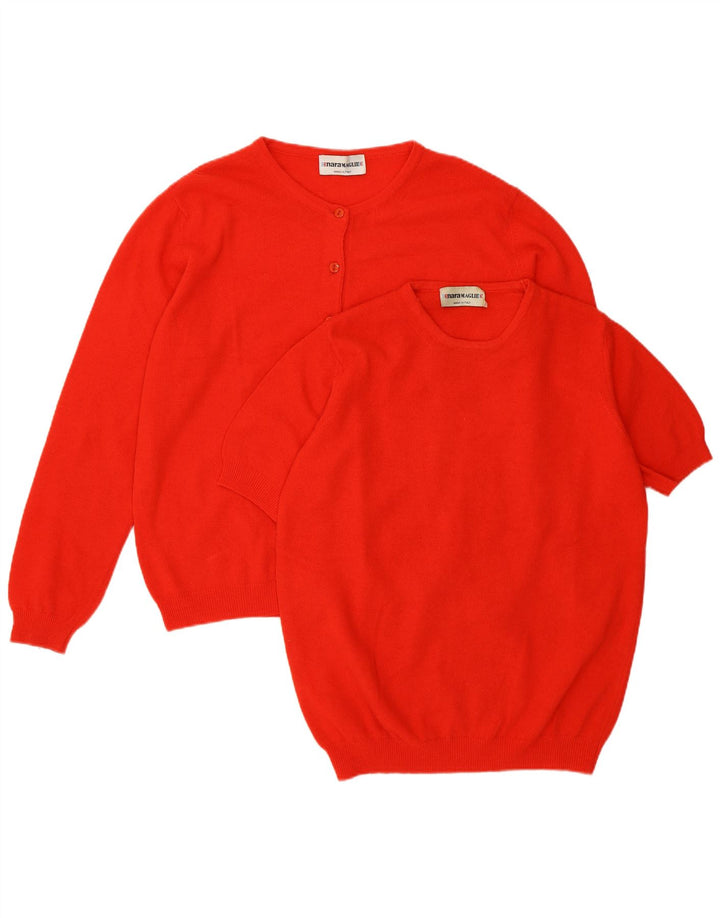 Enara Maglie Damen 2-teiliges Set UK 14 Mittelrote Wolle