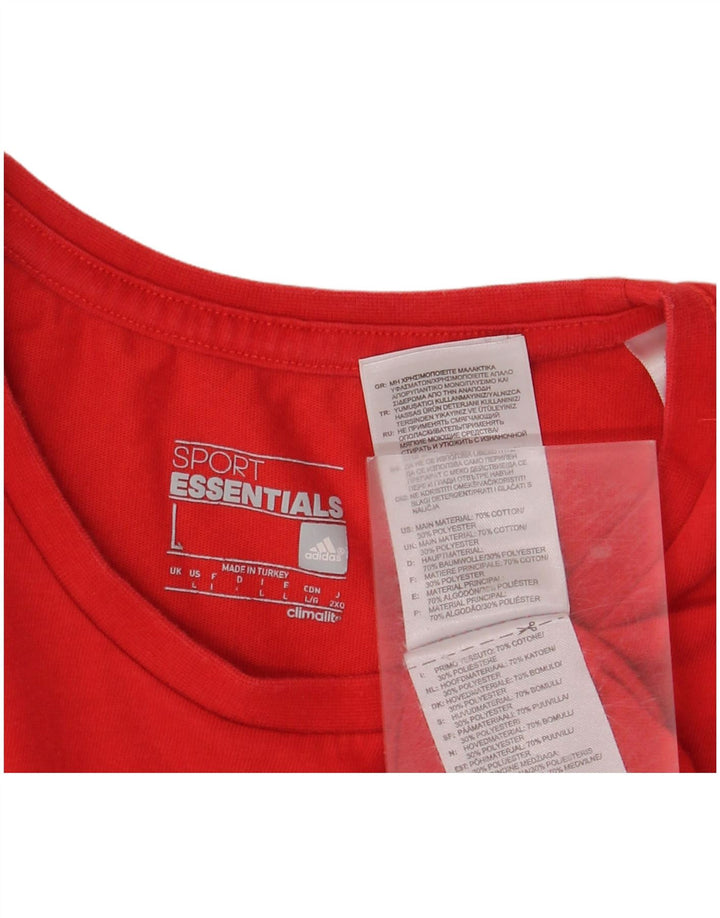 ADIDAS Herren Climalite Graphic T-Shirt Top Große rote Baumwolle