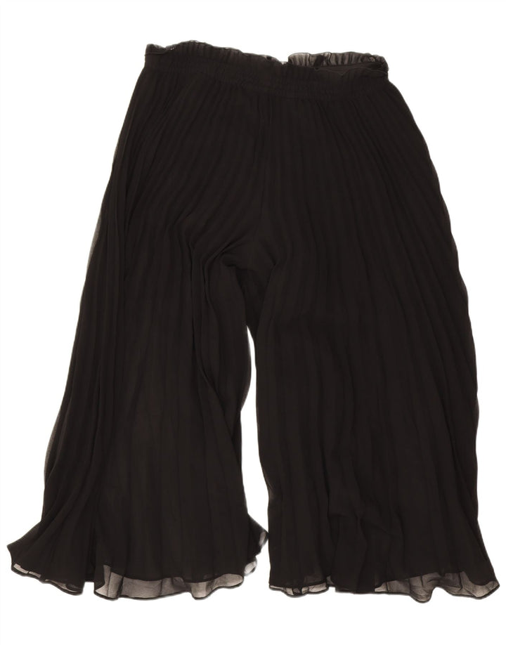 Zara Damen Cullotes Capri-Hose mit hoher Taille, mittelgroß, W28, L20, Schwarz