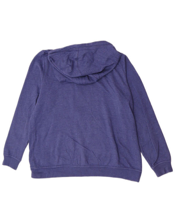 Nike Womens Hooded Zip Hoodie Sweater UK 14 Mittelblaue Baumwolle