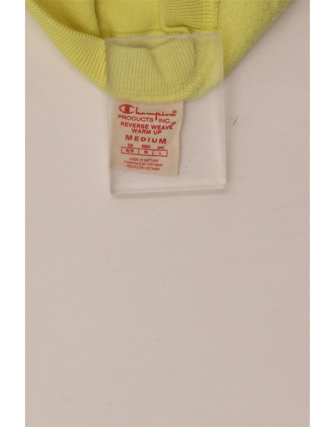 CHAMPION Damen Reverse Weave Crop Sweatshirt Pullover UK 14 Mittelgelb