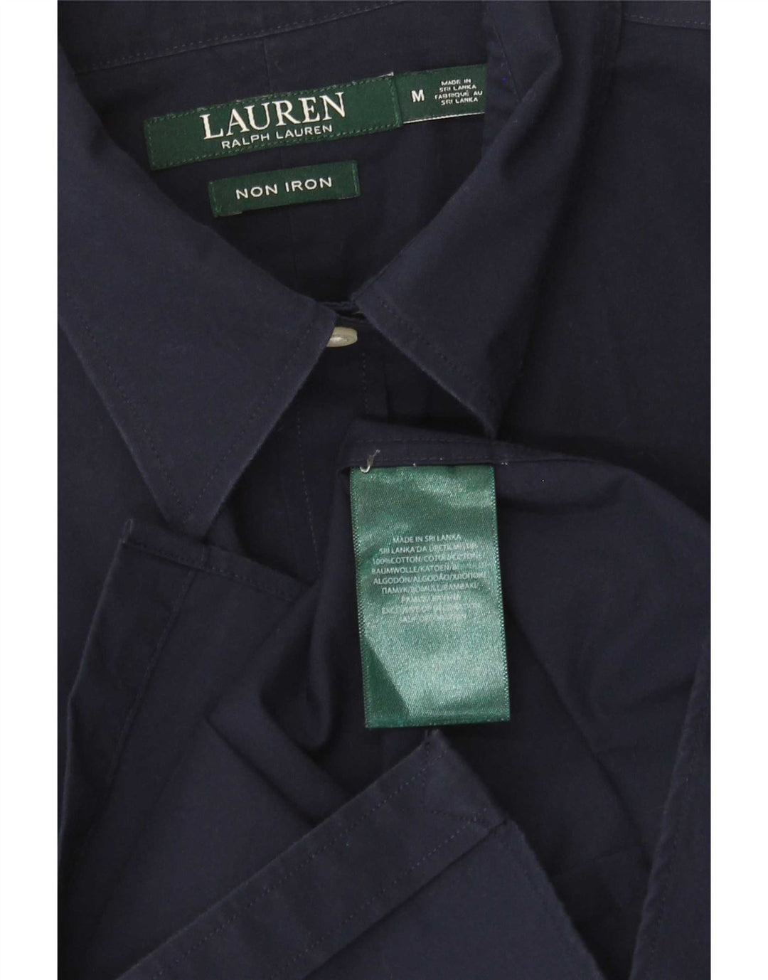 Ralph Lauren Damen-Hemd UK 14 aus mittelblauer Baumwolle in Marineblau
