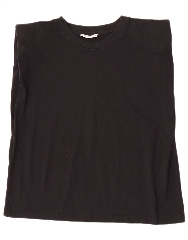 Zara Damen Weste Top UK 14 Medium Schwarz