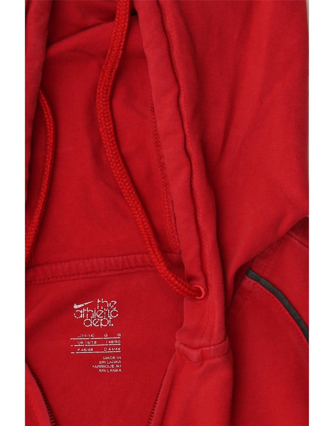 NIKE Womens Zip Hoodie Sweater UK 16/18 Large Red