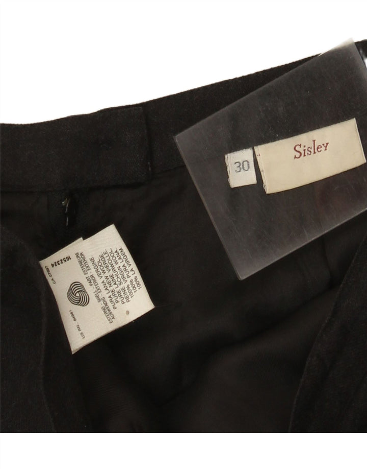 Sisley Damen Mini-Bleistiftrock W30 mittelgraue Wolle