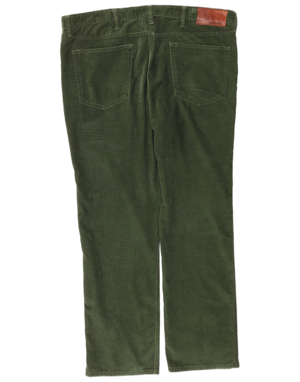 Lands End Mens Straight Corduroy Trousers W40 L32 Green Cotton
