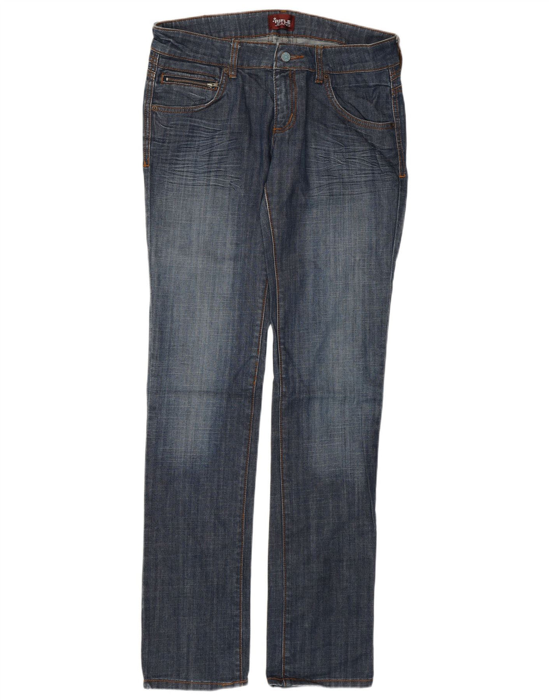 Rifle Damen Slim Jeans W30 L35 Blaue Baumwolle