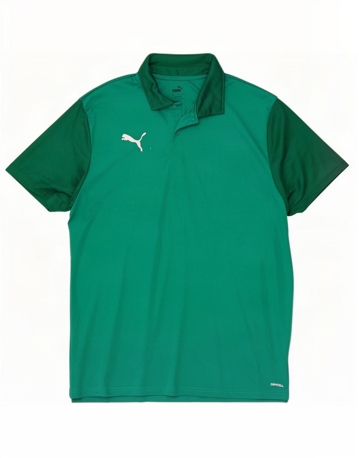 Puma Herren Poloshirt 2XL Grün Colourblock Polyester