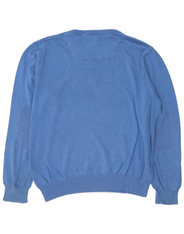 Timberland Herren-Pullover mit U-Boot-Ausschnitt, reguläre Passform, 2XL, blaue Baumwolle