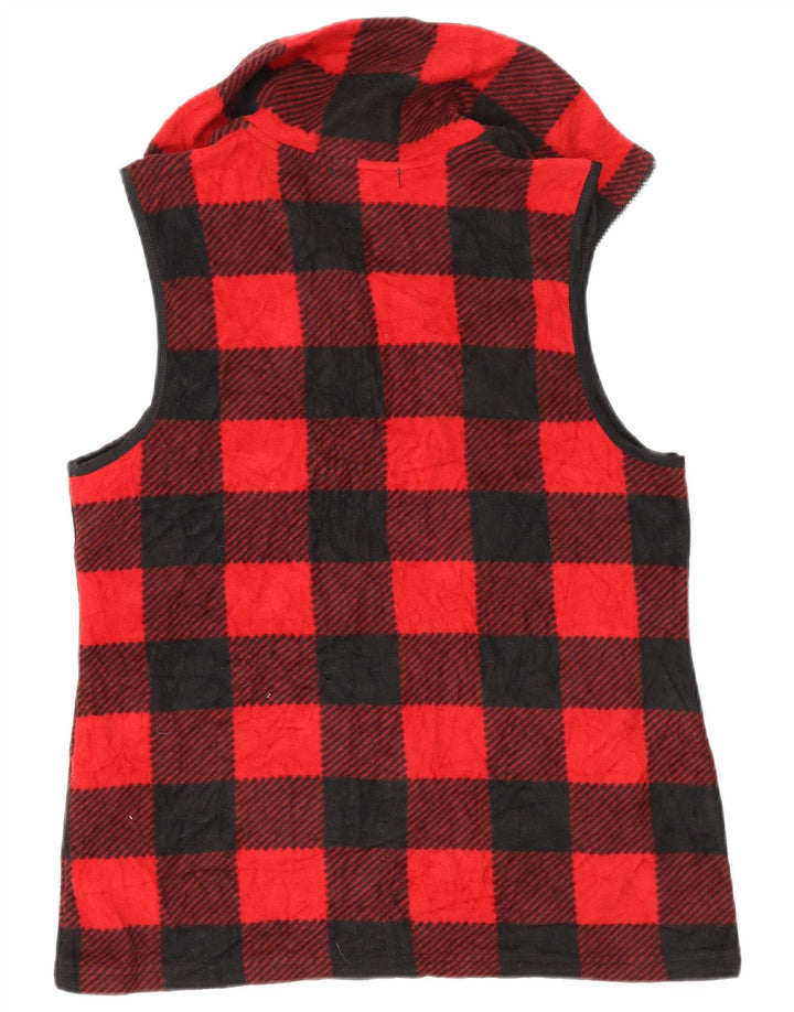 Chaps Damen-Fleeceweste UK 14 Mittelrotes Gingham-Polyester