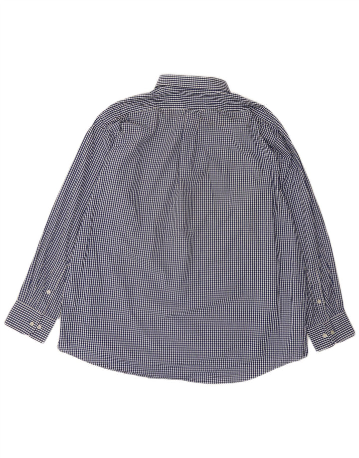 IZOD Herren-Hemd mit normaler Passform, Größe 18 2XL, blaue Gingham-Baumwolle