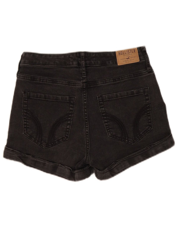 Hollister Damen Girlfriend High Rise Denim Shorts W26 Small Schwarz Baumwolle