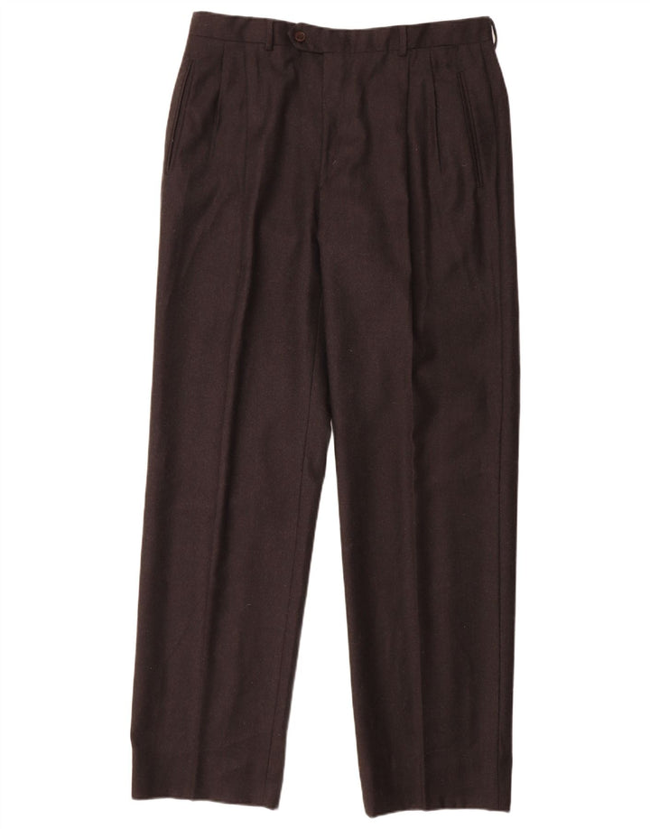 MARCO PLANESIO Herren-Anzughose mit Klammern, Größe 52, XL, B34, L33, schwarze Wolle