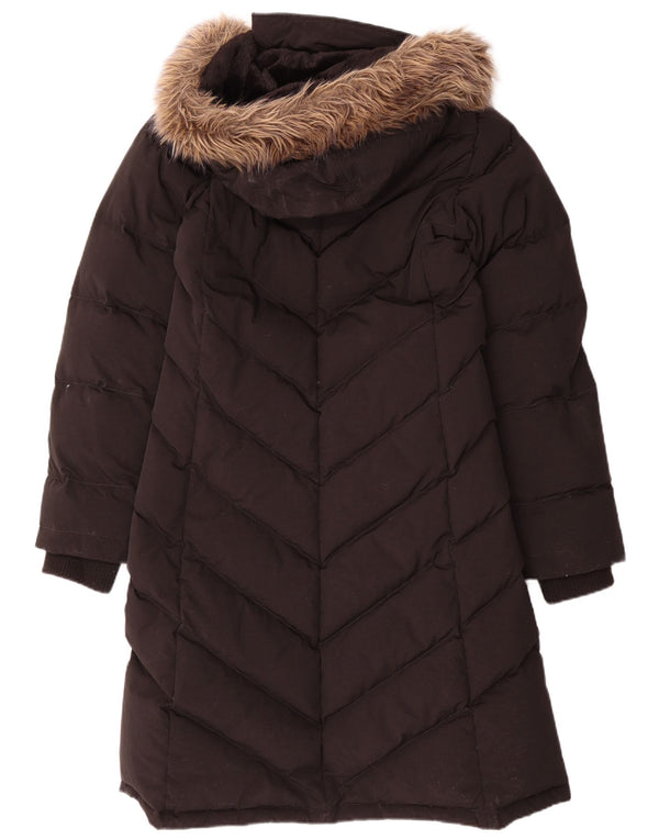 Polo Ralph Lauren gepolsterter Damenmantel mit Kapuze, UK 12, Mittelschwarzes Nylon