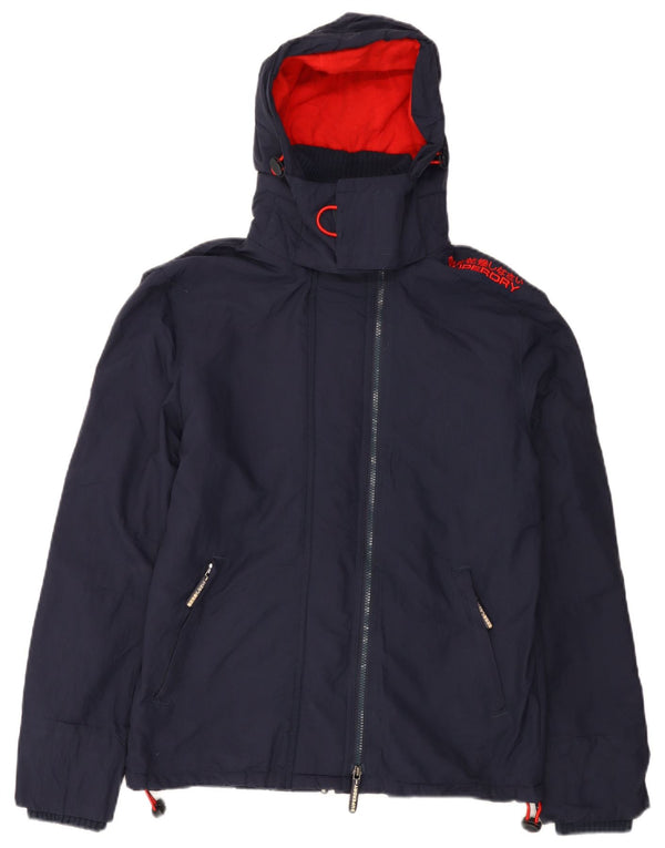 Superdry Damen Graphic Windjacke UK 14 Mittel Marineblau