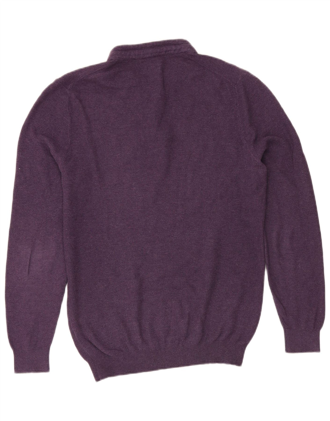 Massimo Dutti Herren-Pullover mit Knopfkragen, Größe L, Lila