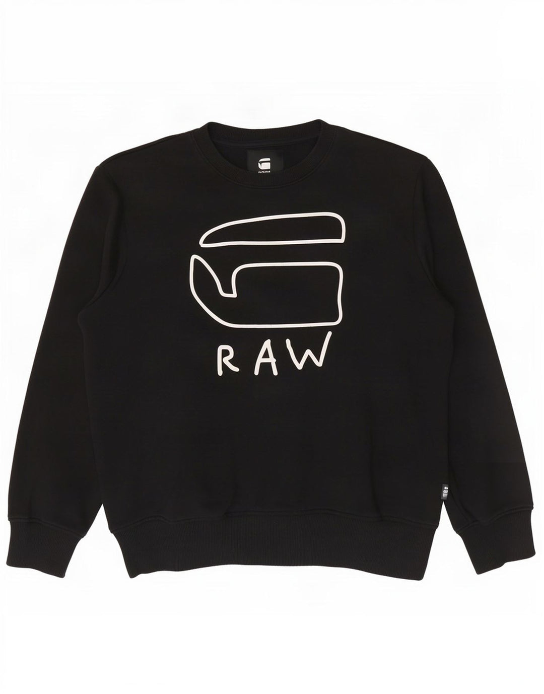 G-Star Herren-Sweatshirt mit Grafik, groß, aus schwarzer Baumwolle