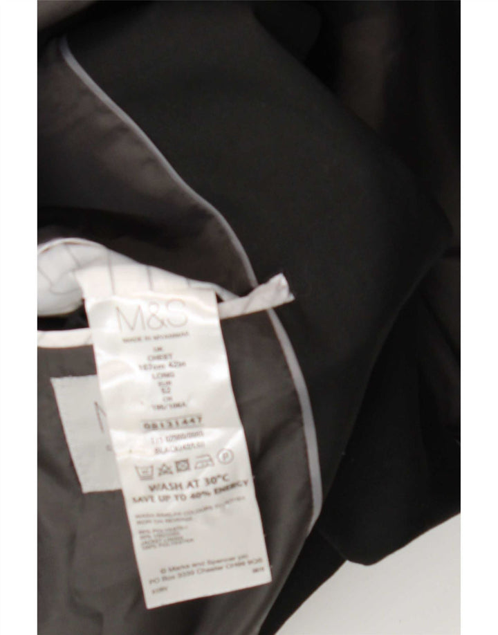 Marks & Spencer Herren-Blazer, lang, mit 2 Knöpfen, Gr. 42, Größe L, Schwarz